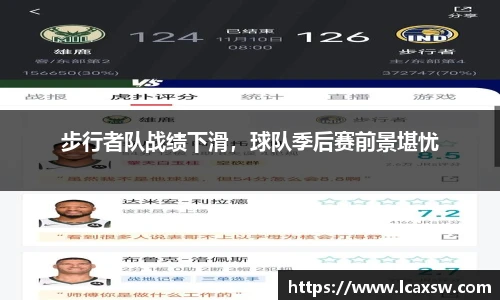 步行者队战绩下滑，球队季后赛前景堪忧
